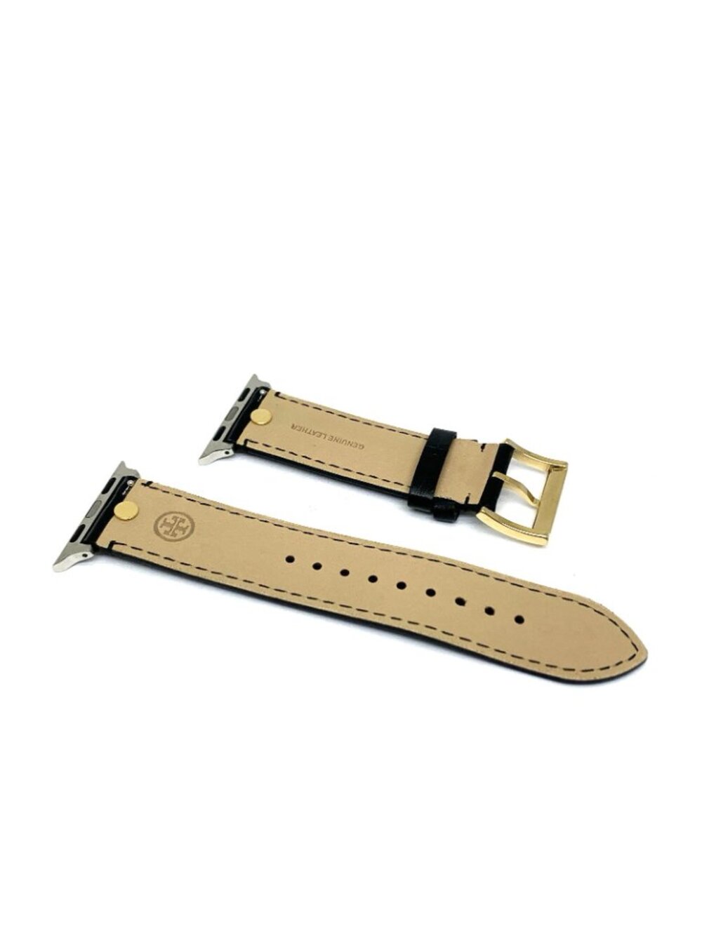 Tory Burch Apple Watch Band Case Size 38-46mm Black Leather Strap TBS0107E - Picture 7 of 7